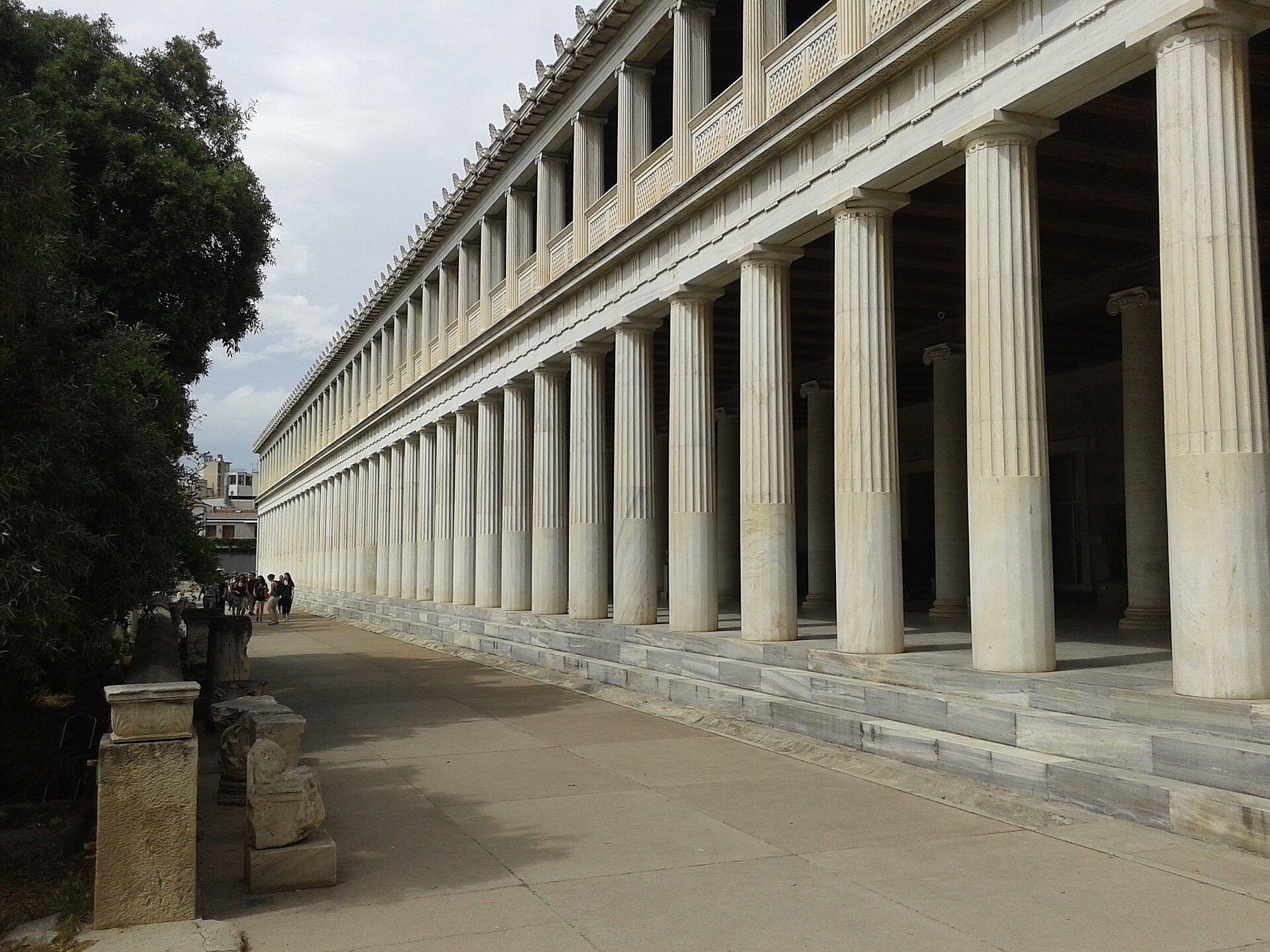 Colonnade inside the Stoa of Attalos at the Ancient Agora of Athens