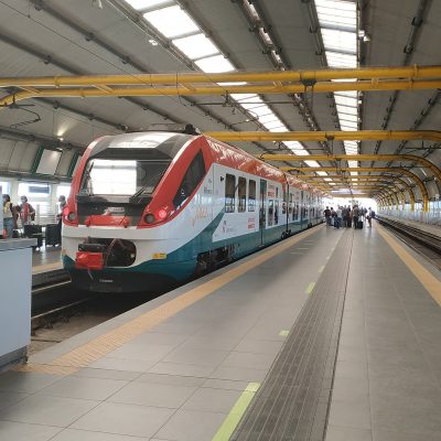 Leonardo Express platform at Fiumicino Airport railway station