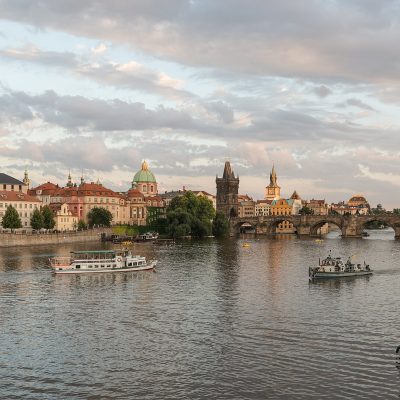 Charles Bridge and Prague Castle across the Vltava