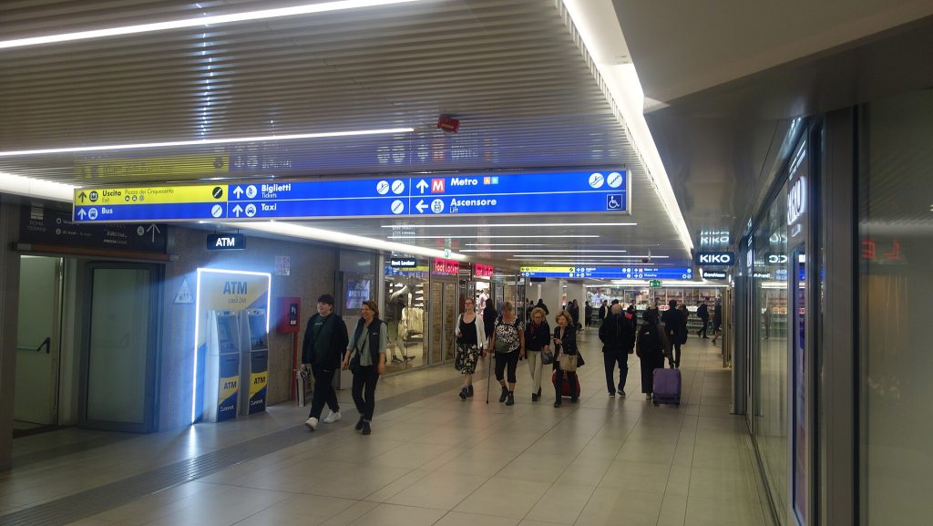 Passenger concourse inside Roma Termini station