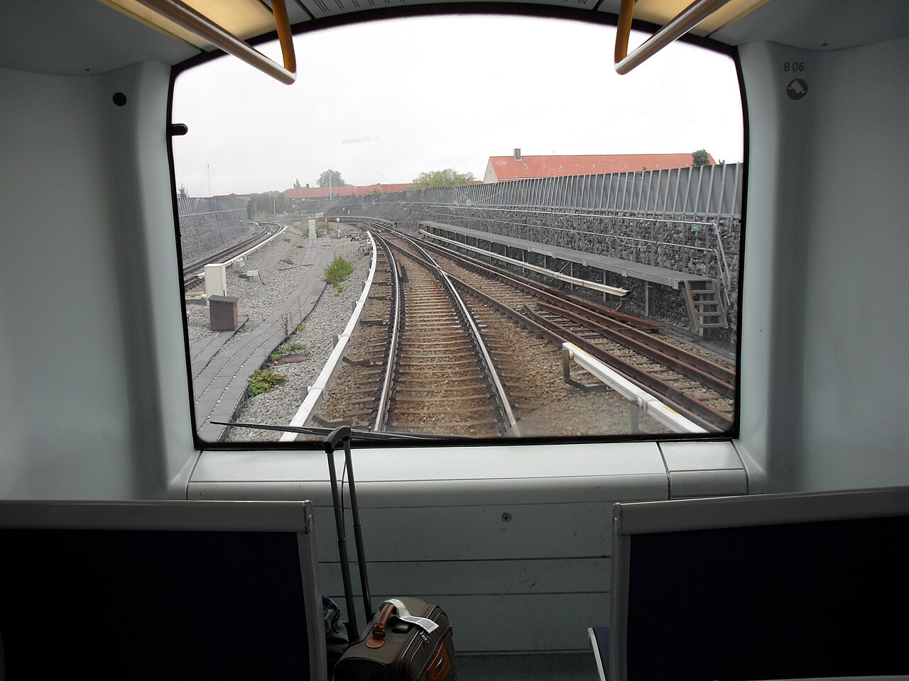 View from a Copenhagen Metro train leaving the airport station