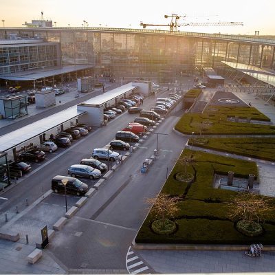 Terminal 3 and ground transport forecourt at Copenhagen Airport