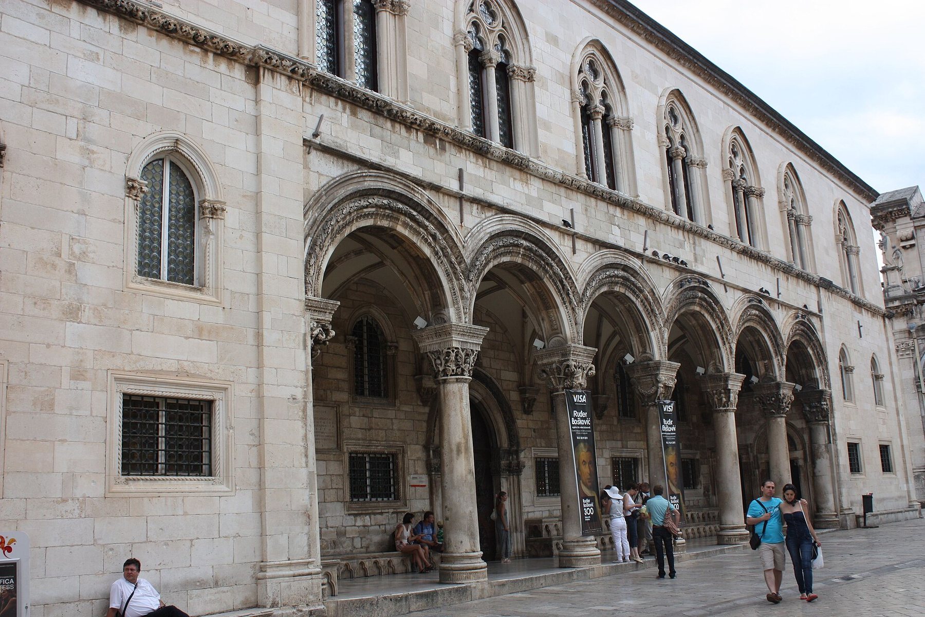 Arched façade of the Rector’s Palace in Dubrovnik Old Town