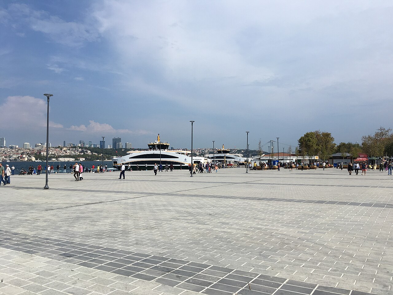 Üsküdar waterfront and ferry terminal plaza in Istanbul
