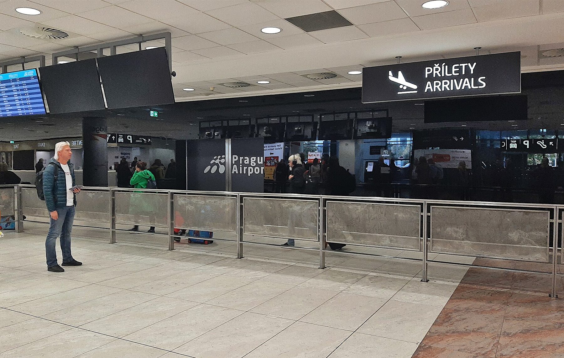 Arrival hall of Terminal 2 at Václav Havel Airport Prague, where Schengen-area flights arrive