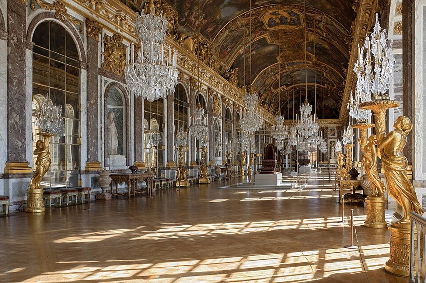 The Hall of Mirrors inside the Palace of Versailles
