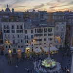 Piazza della Rotonda and the Pantheon in Rome at dusk